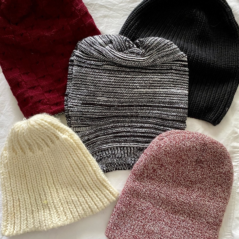 Group of Winter Knitted Beanies